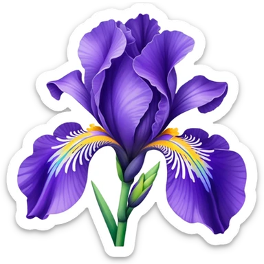 blue flag iris flower sticker