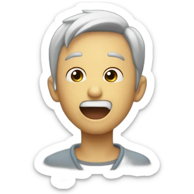 calvo haciendo mewing bye bye sticker