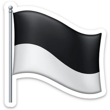White flag with a black flag inside with a another white flag inside sticker
