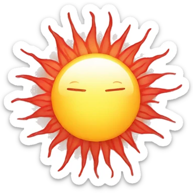 sun red sun rays sticker
