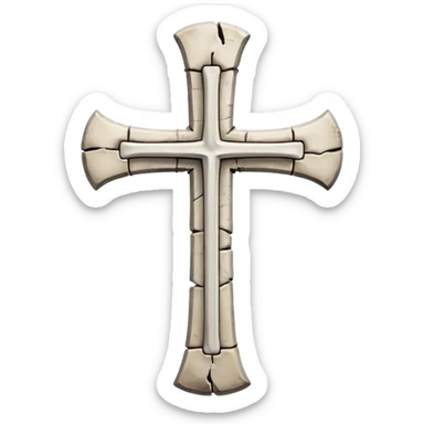 Cross made of bones sticker