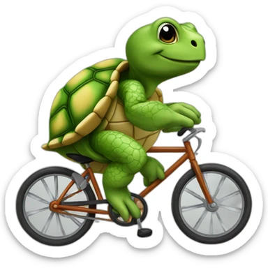 Tortue sur un velo sticker