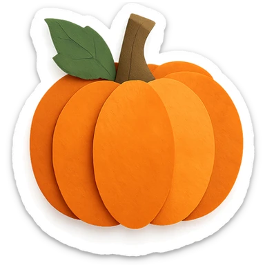 pumpkin, layered paper effect, cutout look, playful, paper craft style sticker