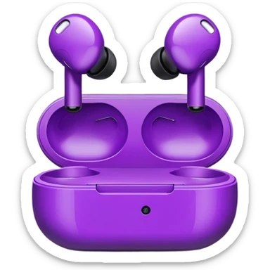 Purple wireless earbuds sticker