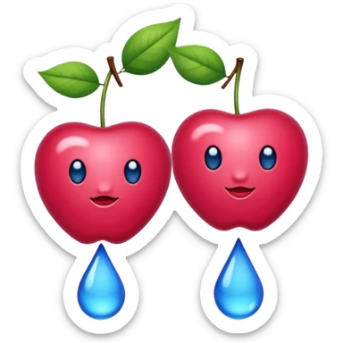 Deux cerise de couleur bleue sticker