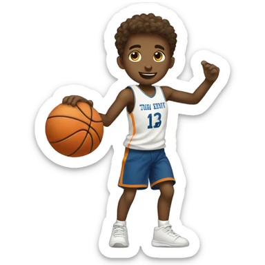 a boy playing basketball sticker