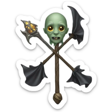 Harry Potter and Voldemorts wands connected sticker