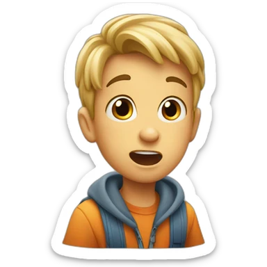 surprised little boy sticker