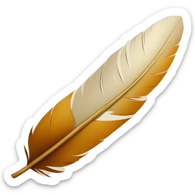 a feather quill and paper sticker