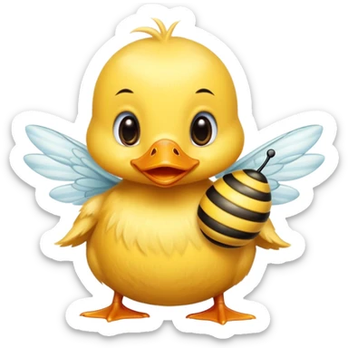 Baby duck and baby bee sticker