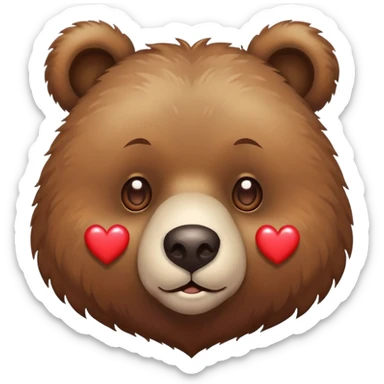 Bear with hearts on eyes sticker