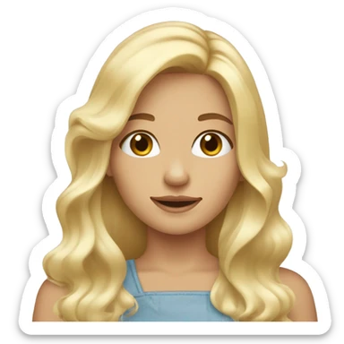 blonde girl with long hair applying cream on her face sticker