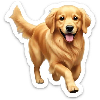 Golden retriever walking a golden retriever  sticker