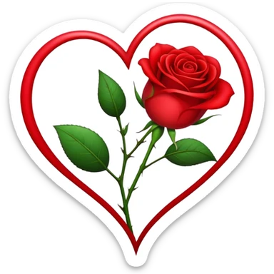 heart rose sticker