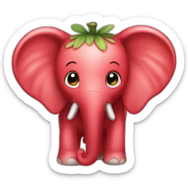 Strawberry elefant sticker