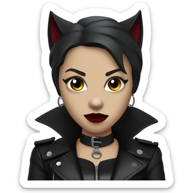 gothic vampire catwomen at leather jacket  sticker