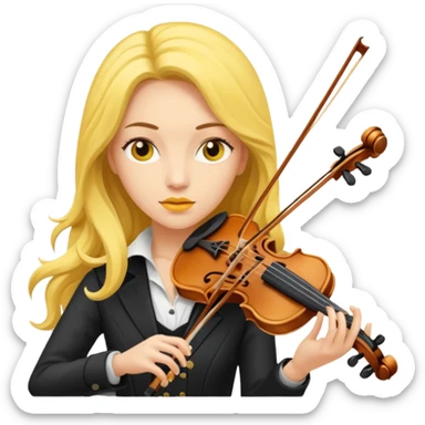 yellow-colored violinist woman  sticker