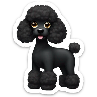 Black poodle with a big butt sticker