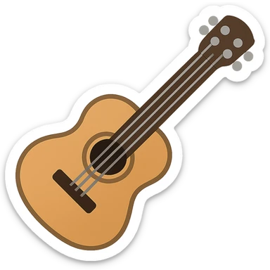 acoustic guitar, twitter emoji style sticker