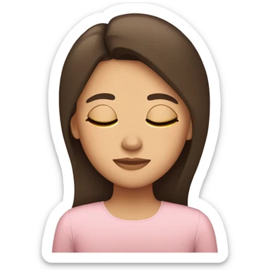 Brunette girl sleeping sticker