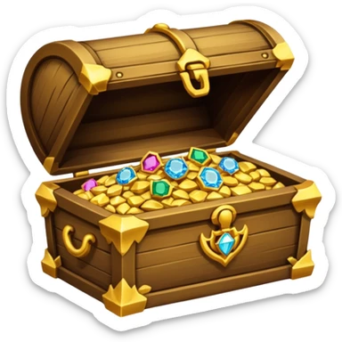 Buried treasure with jewels and diamonds sticker
