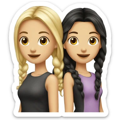 two--girls-best-friends-darkhair-blonde sticker