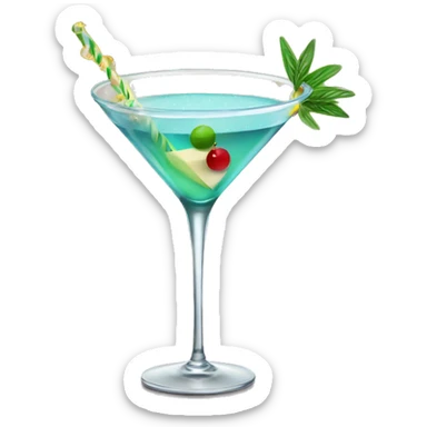 New Year's martini sugar rim sticker