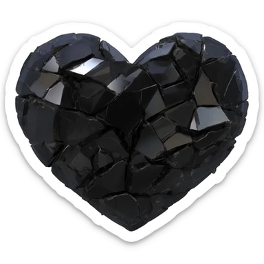 heart with black crystal shards sticker