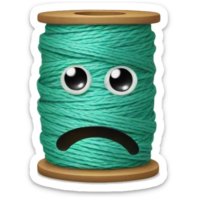 spool of thread which is crying - sad eyes and tears sticker