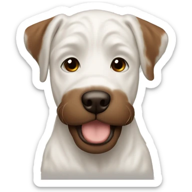 White Burna doodle with brown spot over eye and brown ears ￼ sticker