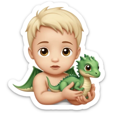 A baby with a micro Draco  sticker