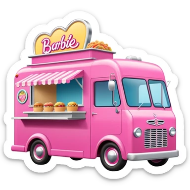 Barbie’s 1949 expanding house dream food truck  sticker