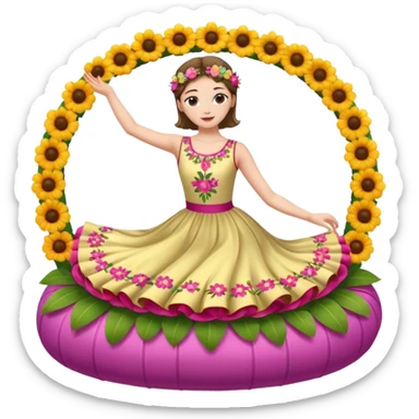 Dancer on the Flower float  sticker