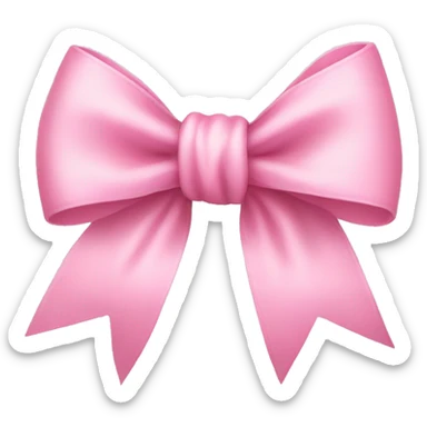 baby pink bow sticker