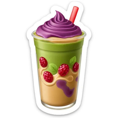 Peanut butter jelly matcha boba sticker