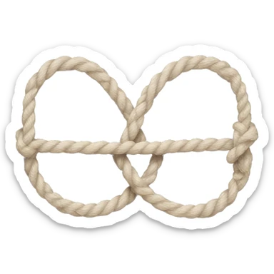 two knot rope tied hearts sticker