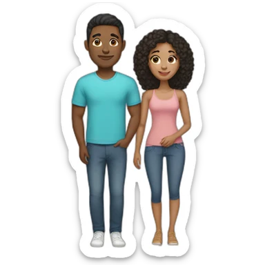 mixed race couple sticker