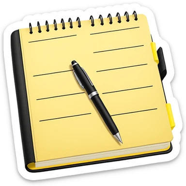 daily planner agenda  leather with open page and pen with stickynotes sticker