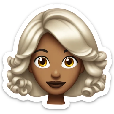 diva emoji with big lips and long nails sticker