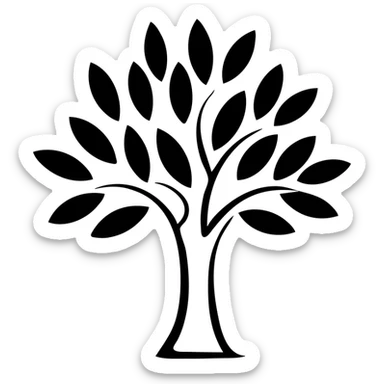 white tree with bright red leaves sticker