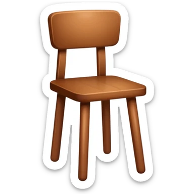 Wooden chair with only seat and  with three legs sticker