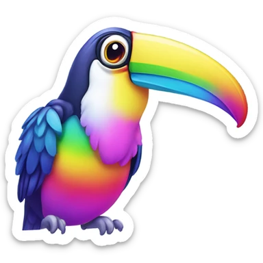 Lisa Frank rainbow toucan  sticker