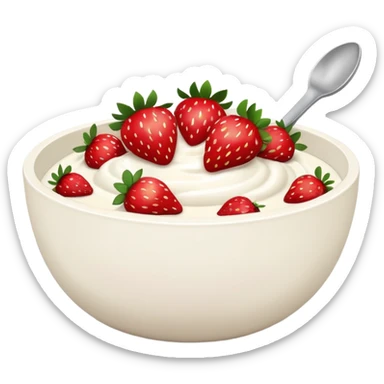 yoghurt bowl with strawberries  sticker