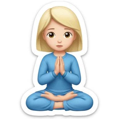a girl on her knees praying  sticker