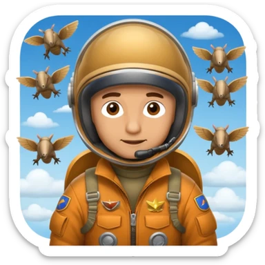 Man flying in the sky of armadillos sticker