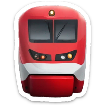 icon of a Siemens "Lastochka" electric train. There is a beautiful shadow beneath the train. Note that the electric train consists of 5 cars and is painted in the company's corporate red color.
 sticker