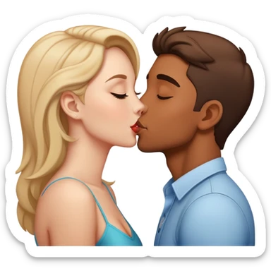 Person kissing another passionately  sticker