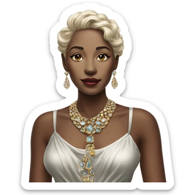 Hyper Realistic lady wearing beautiful jewelry sticker