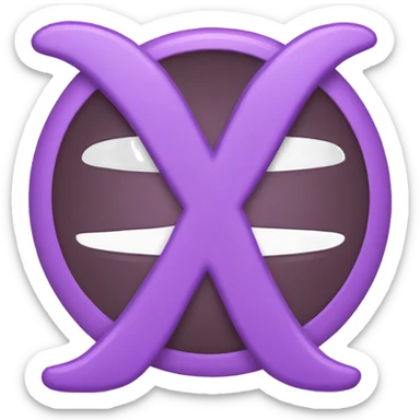 purple color letter X sticker