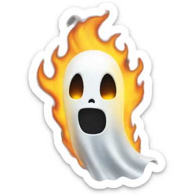 ghost on fire sticker